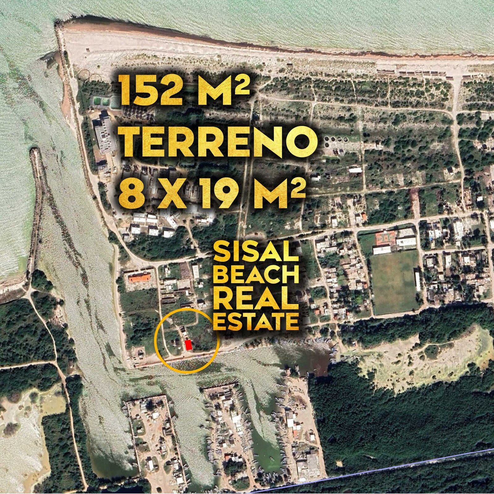 Terreno frente al mar de 480 m² en Sisal
