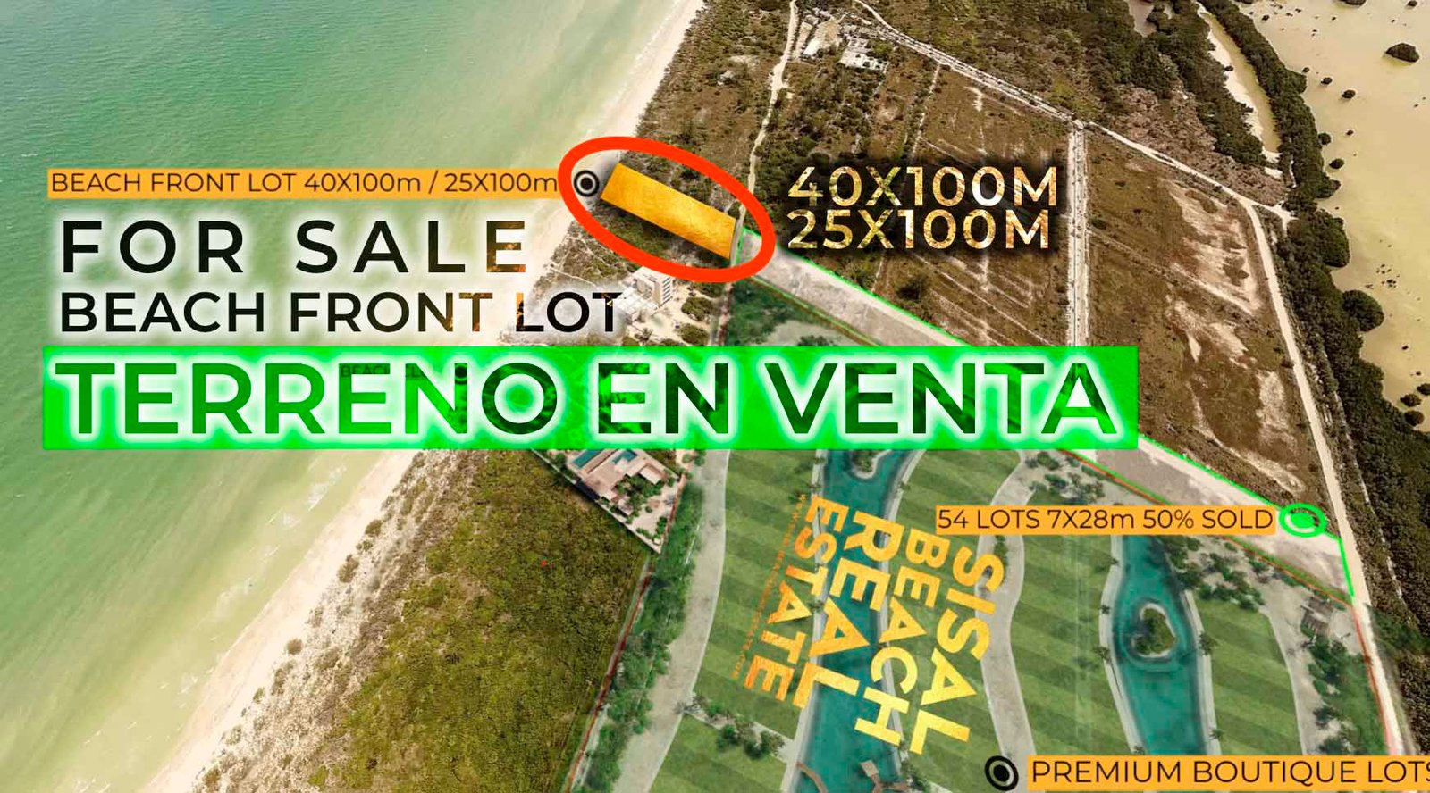 Terreno frente al mar en Sisal