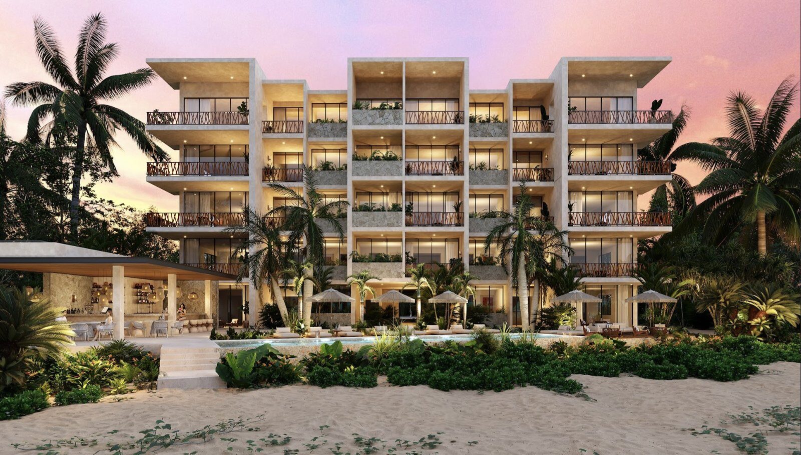 Terreno frente al mar de 2,620 m² en Sisal