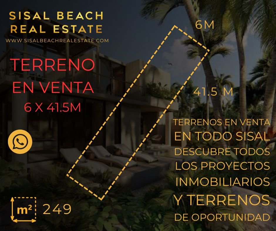 Terreno frente al mar de 1,360 m² en Hunucmá